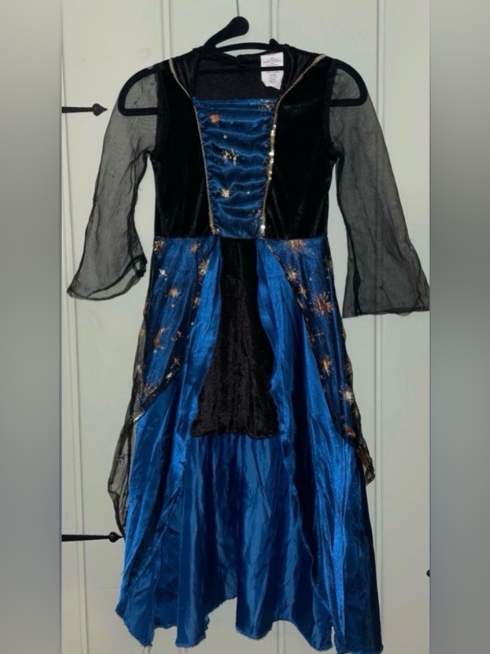Black & Blue Starry Witch Princess Kids Costume size S